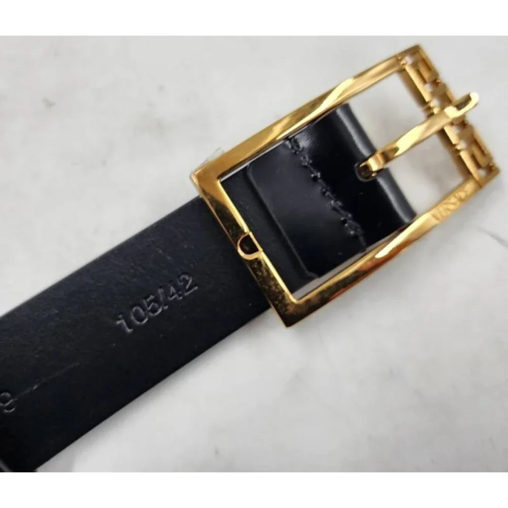 Versace Greca Belt Men's 105/42 Black Buckle Closure